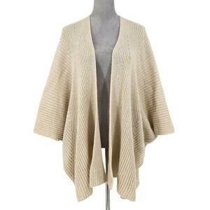 Akemi and Kin Sweater Womens Large Beige Open Cardigan Oversized Lagenlook